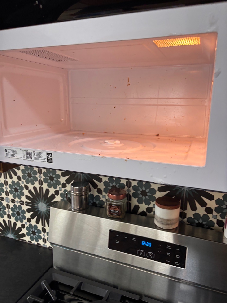 Before: dirty microwave