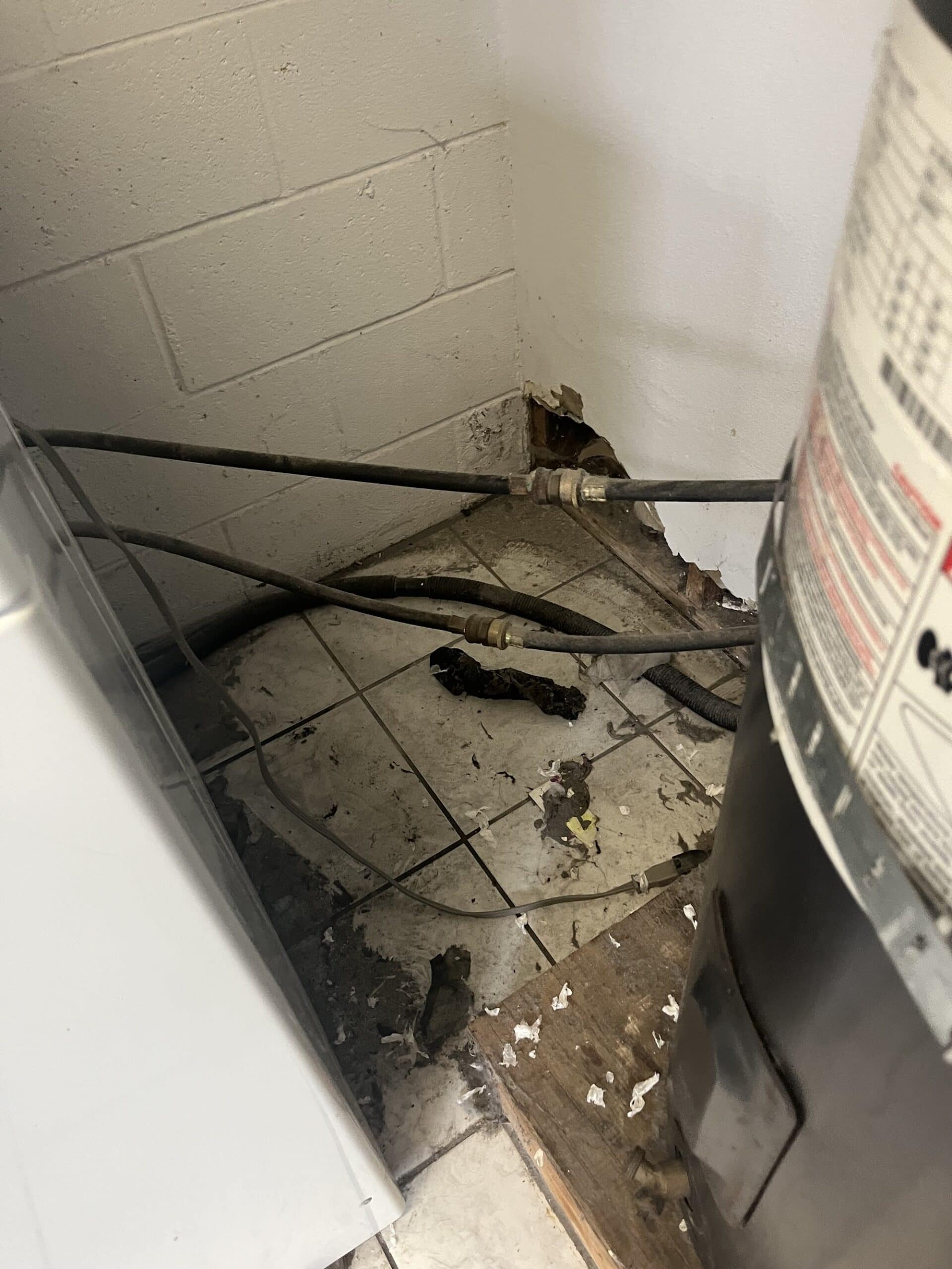 Before: dirty laundry room